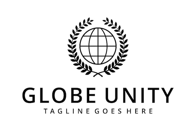 Globe moderne créatif Monde avec la nature laisse Logo Template illustration vectorielle
