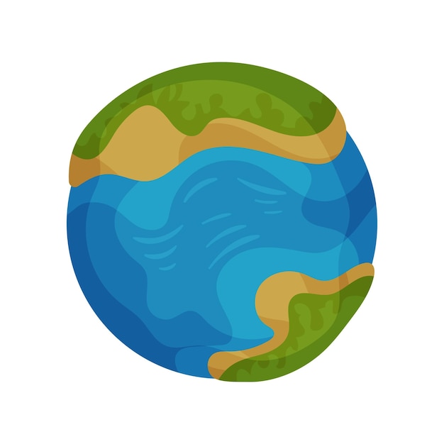 Globe planète terre avec océan et îles vertes vector Illustration sur fond blanc