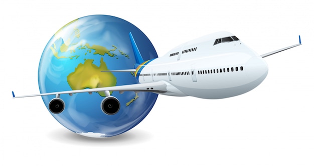 Globe terrestre et avion