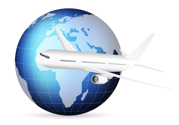 Globe terrestre et avion
