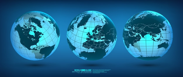 Globe terrestre avec des continents