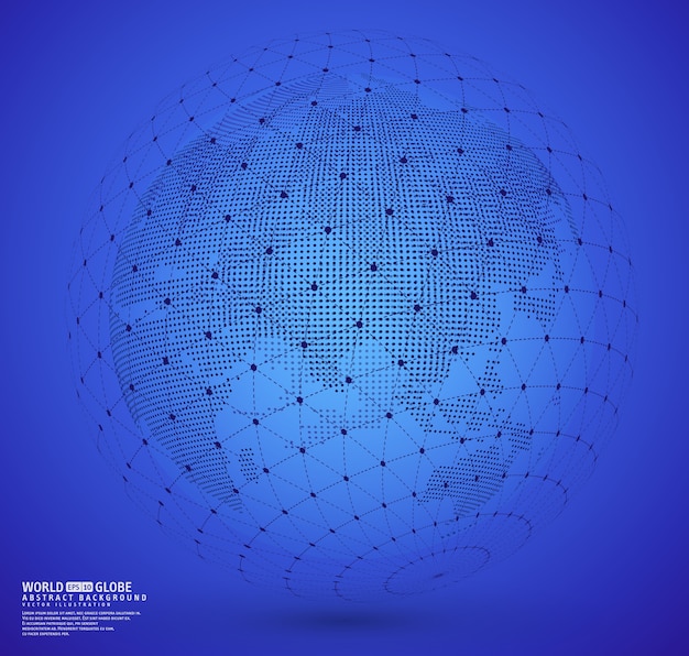 Vecteur globe terrestre avec sphare filaire