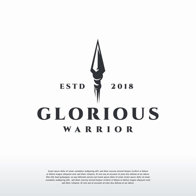 Glorious Warrior Logo Vintage, Modèle De Logo Spear