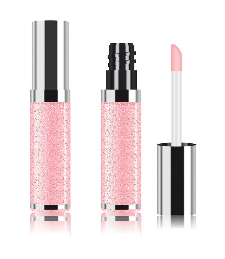 Gloss à lèvres rose.