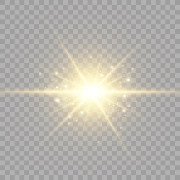 Glow isolé effet de lumière set lens flare explosion glitter ligne soleil flash et étoiles Résumé