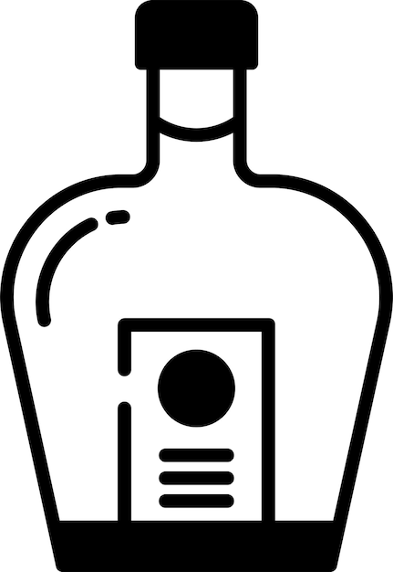 Vecteur glyphe de bouteille d'alcool et illustration vectorielle en ligne