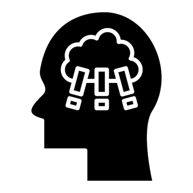 Glyphe de Détresse Illustration Noire Solide