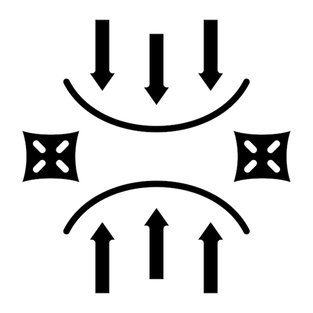 Vecteur glyphe d'élasticité illustration noire solide