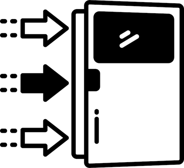 Vecteur glyphe de porte de sortie et illustration vectorielle de ligne