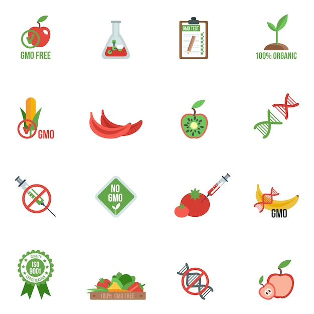 Vecteur gmo icons flat