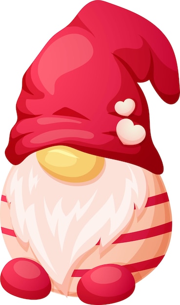 Gnome scandinave mignon le jour de la Saint-Valentin isolé