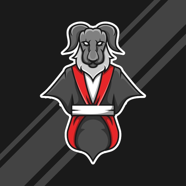 Goat Warrior Esports Logo Design Premium Gaming Vector
