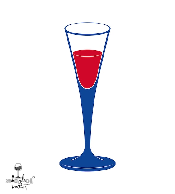 Gobelet à Champagne Vectoriel Classique, Illustration Du Thème Des Boissons Alcoolisées. élément De Design Graphique De Style De Vie - Idée De Célébration D'anniversaire, Eps8.