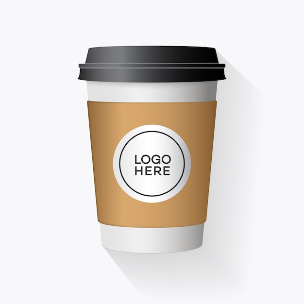 Gobelet en papier réaliste de vecteur isolé sur fond blanc café en plastique 3d