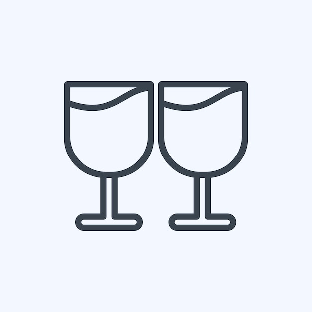 Des gobelets d'icône adaptés au style de ligne de symbole de mariage de conception simple modifiable