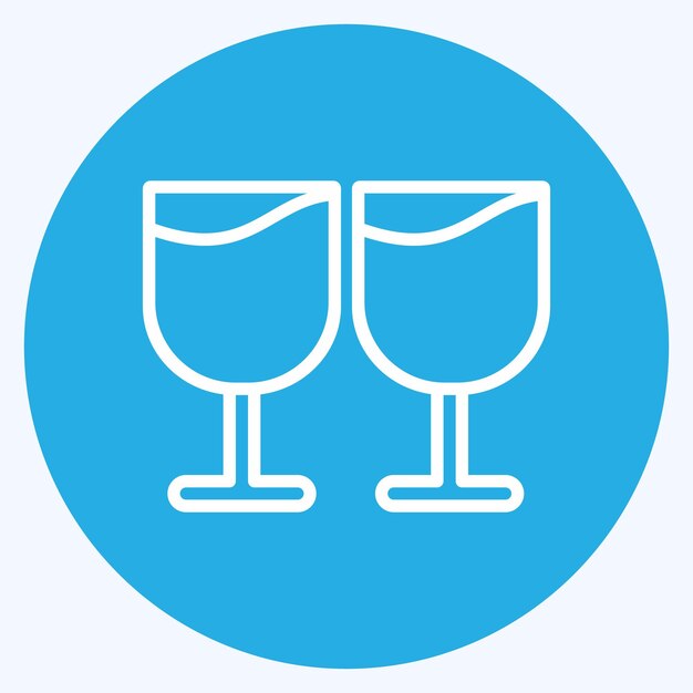 Des gobelets d'icône adaptés au symbole de mariage, des yeux bleus, un design simple et modifiable.