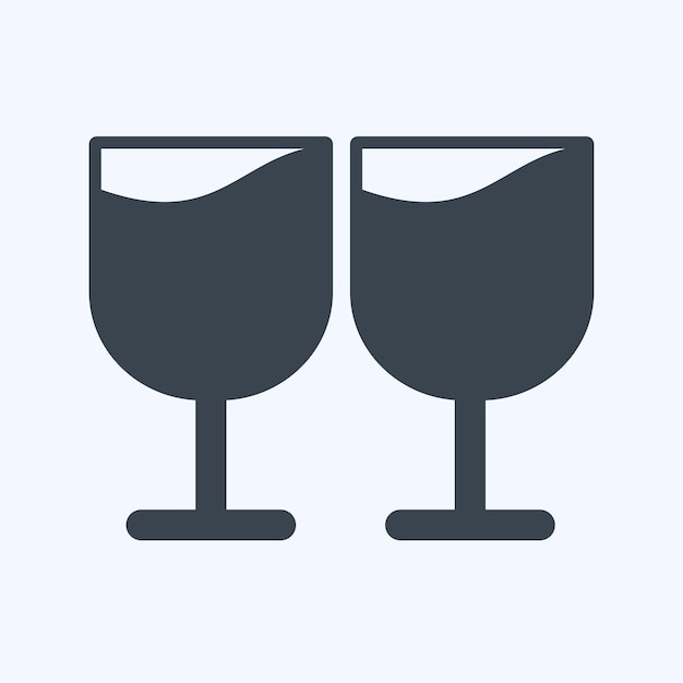 Les gobelets d'icônes adaptés aux symboles de mariage de style glyphe de conception simple modifiable