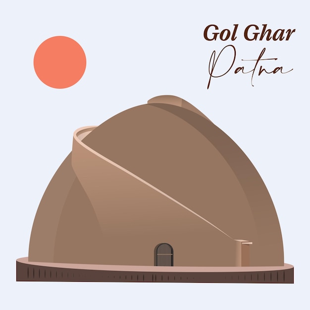 Vecteur gol ghar_building_patna_bihar illustration vectorielle minimaliste