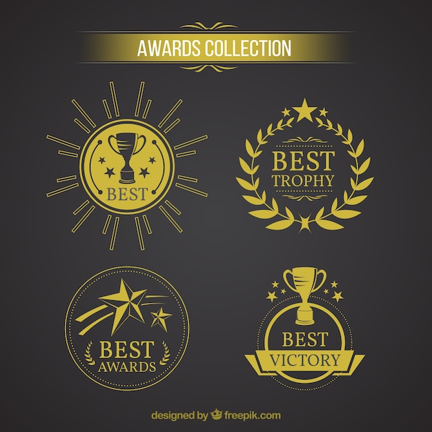 Vecteur golden award logo collection