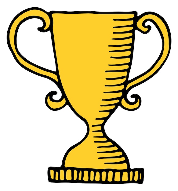 Golden Cup Doodle Symbole De Victoire De La Compétition Sportive