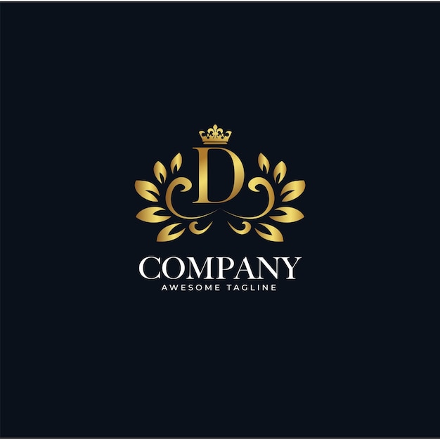 Golden D Letter Logo Luxe. Monogramme De Logo De Cosmétiques De Beauté.