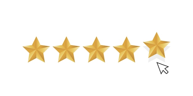 Golden Star Rating Souris Cliquez Sur L'icône Illustration Vectorielle.