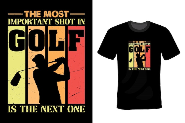 Golf T Shirt Design Typographie Vintage