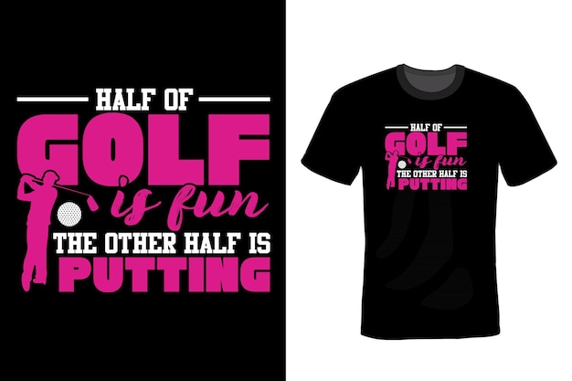 Golf T Shirt Design Typographie Vintage