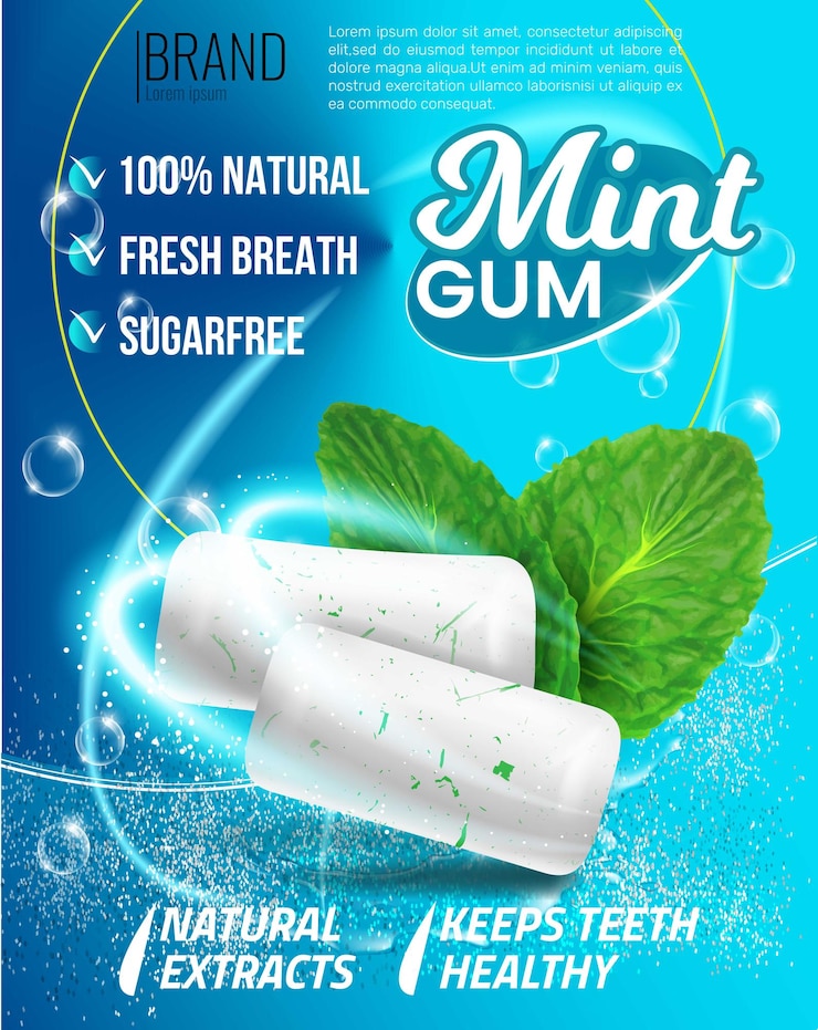 Vecteur gomme à menthe sans vecteur avec feuilles