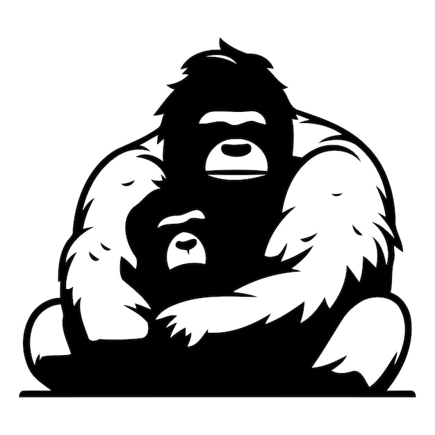 Vecteur gorille avec un bébé illustration vectorielle dans le style de dessin animé