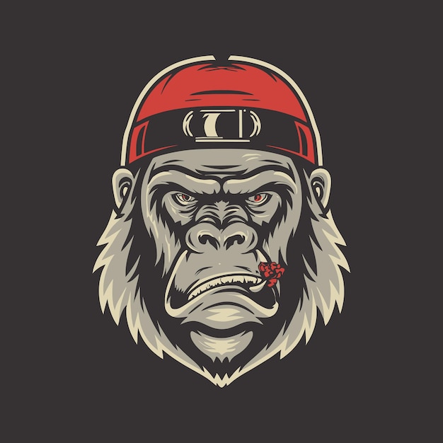 Vecteur le gorille gangster t-shirt_design