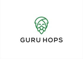 Gourou houblon bière logo design illustration vectorielle
