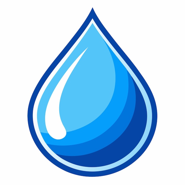 une goutte d'eau bleue avec un fond blanc