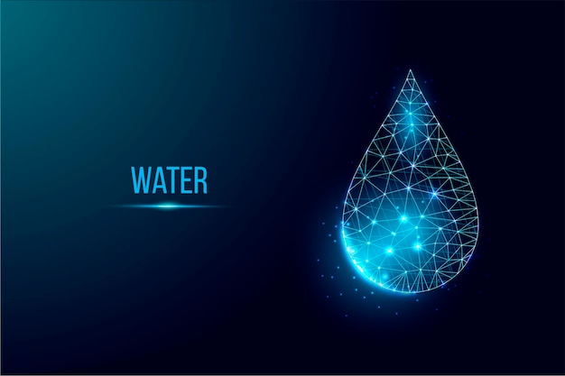 Goutte D'eau. Conception De Style Low Poly. Abstrait Moderne Futuriste.