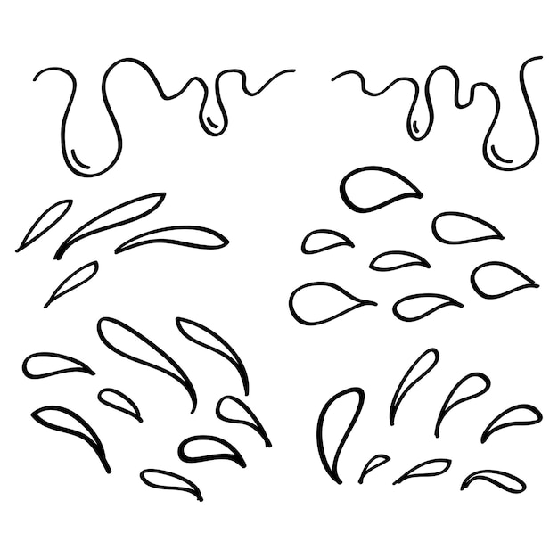 goutte d'eau dessinée à la main dans un style doodle