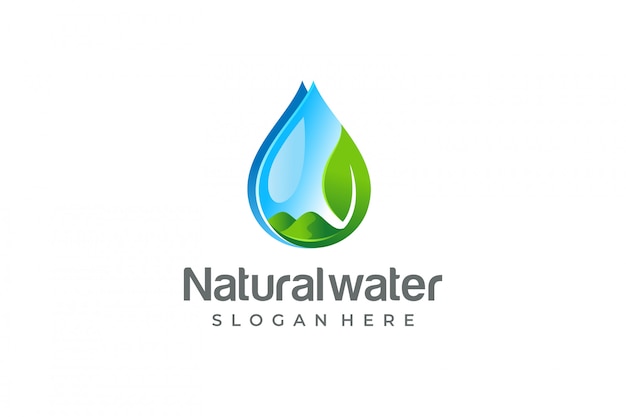 Goutte d'eau et feuille, éco logo