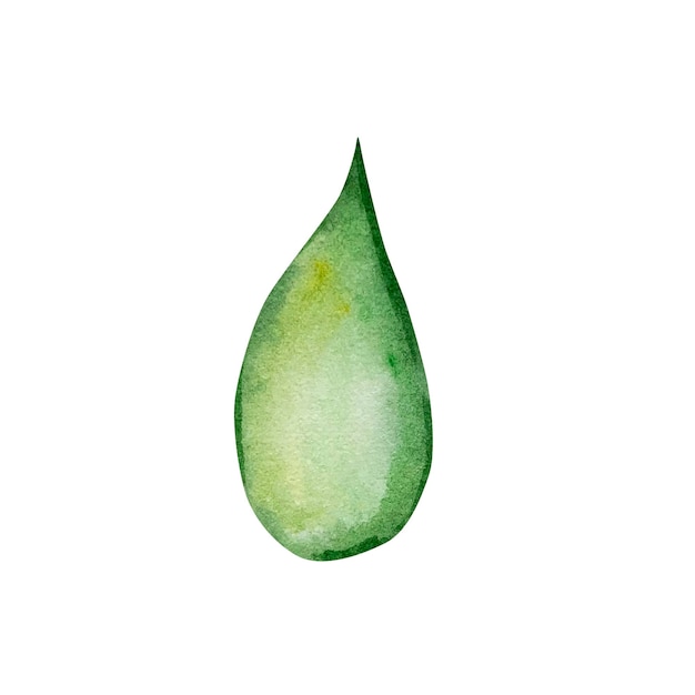 Goutte D'huile De Chanvre Vert Aquarelle