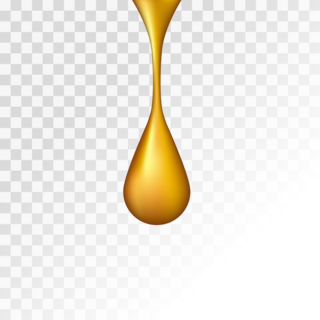 Goutte d'huile isolée sur fond blanc