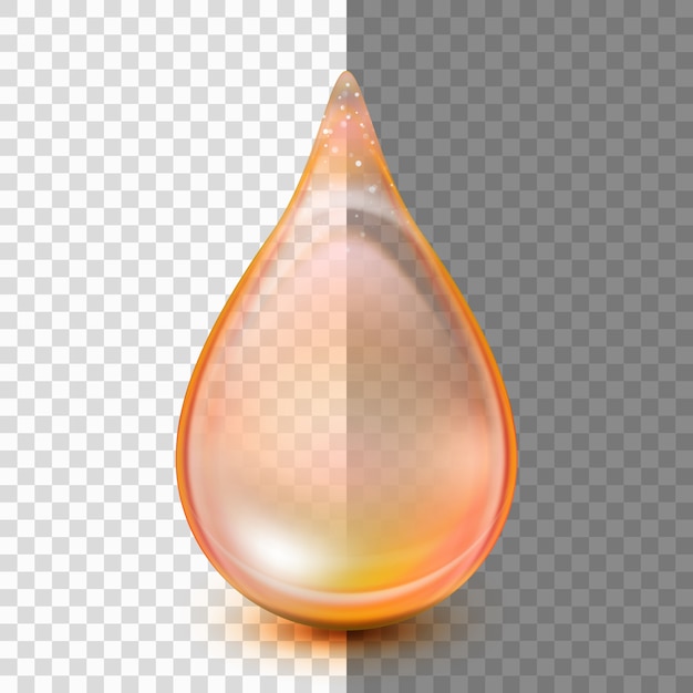 Goutte isolée sur fond transparent.