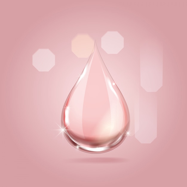Goutte rose sérum pour concept beauté et cosmétique