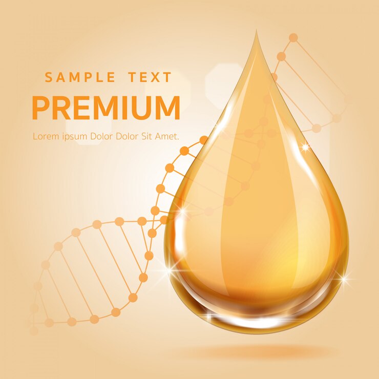 Goutte de sérum or pour concept beauté et cosmétique