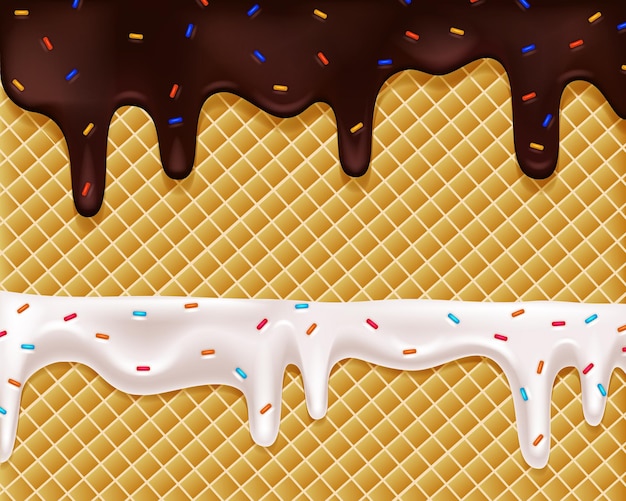 Des gouttes de crème goutte à goutte réalistes font fondre des gouttes avec des éclaboussures de liquide sucré blanc fondu éclaboussures de crème brillante