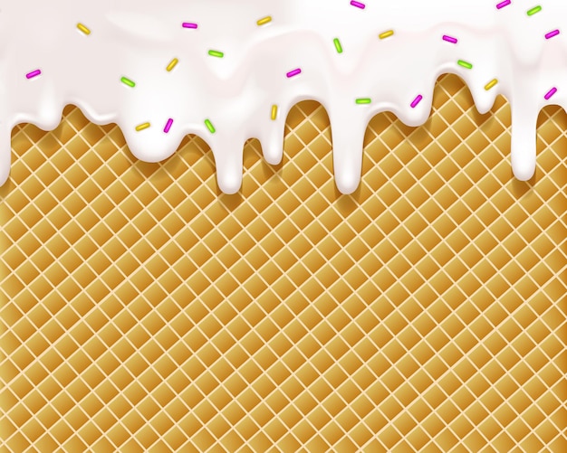 Des gouttes de crème goutte à goutte réalistes font fondre des gouttes avec des éclaboussures de liquide sucré blanc fondu éclaboussures de crème brillante