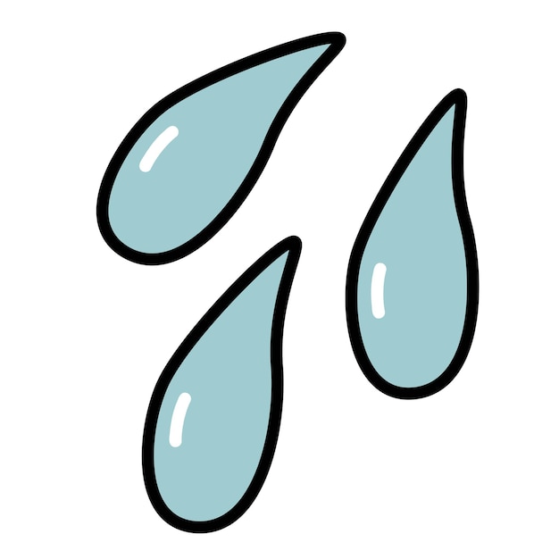 Vecteur gouttes d'eau éclabousse illustration vectorielle de dessin animé doodle