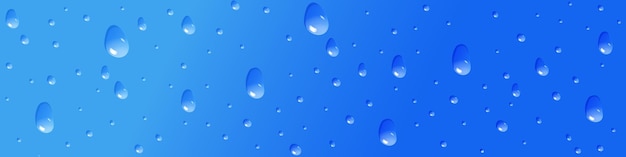 Vecteur gouttes d'eau sur illustration vectorielle fond bleu