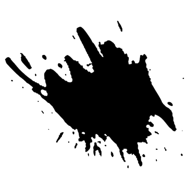 Des gouttes d'encre noire vectorielle et des éclaboussures de peinture des éléments de conception dessinés à la main isolés sur un fond blanc