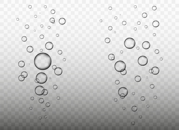 Gouttes De Pluie. Bulles D'eau. De Nombreuses Gouttes D'eau Réalistes Sur Fond Transparent. Gouttes De Pluie D'eau Ou Douche à Vapeur. Gouttelettes Pures Réalistes Ou Verre De Fenêtre à Auge De Vapeur