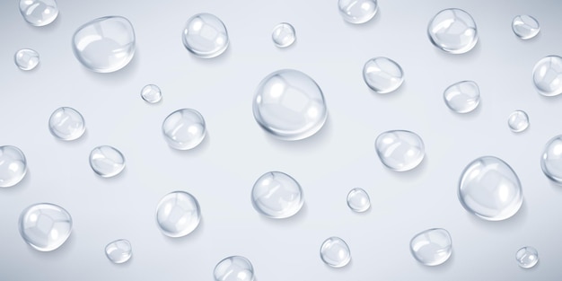 Gouttes de sérum réalistes Gouttes liquides de sérum en gel ou en collagène Texture de bulles transparentes pour le soin de la peau