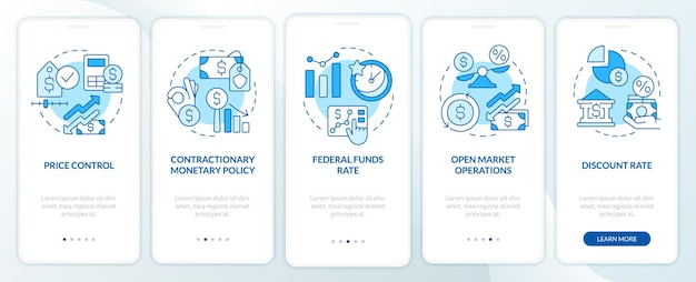 Le gouvernement s'occupe de l'écran de l'application mobile d'intégration bleu inflation
