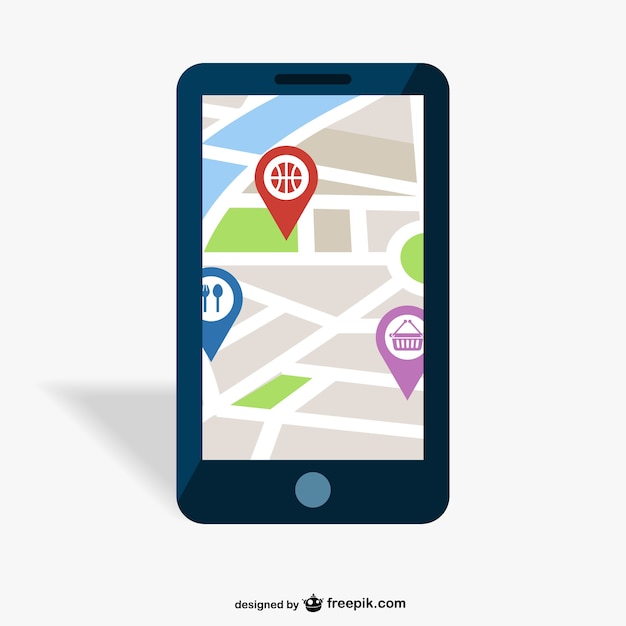 Gps Conception Application Mobile De Vecteur